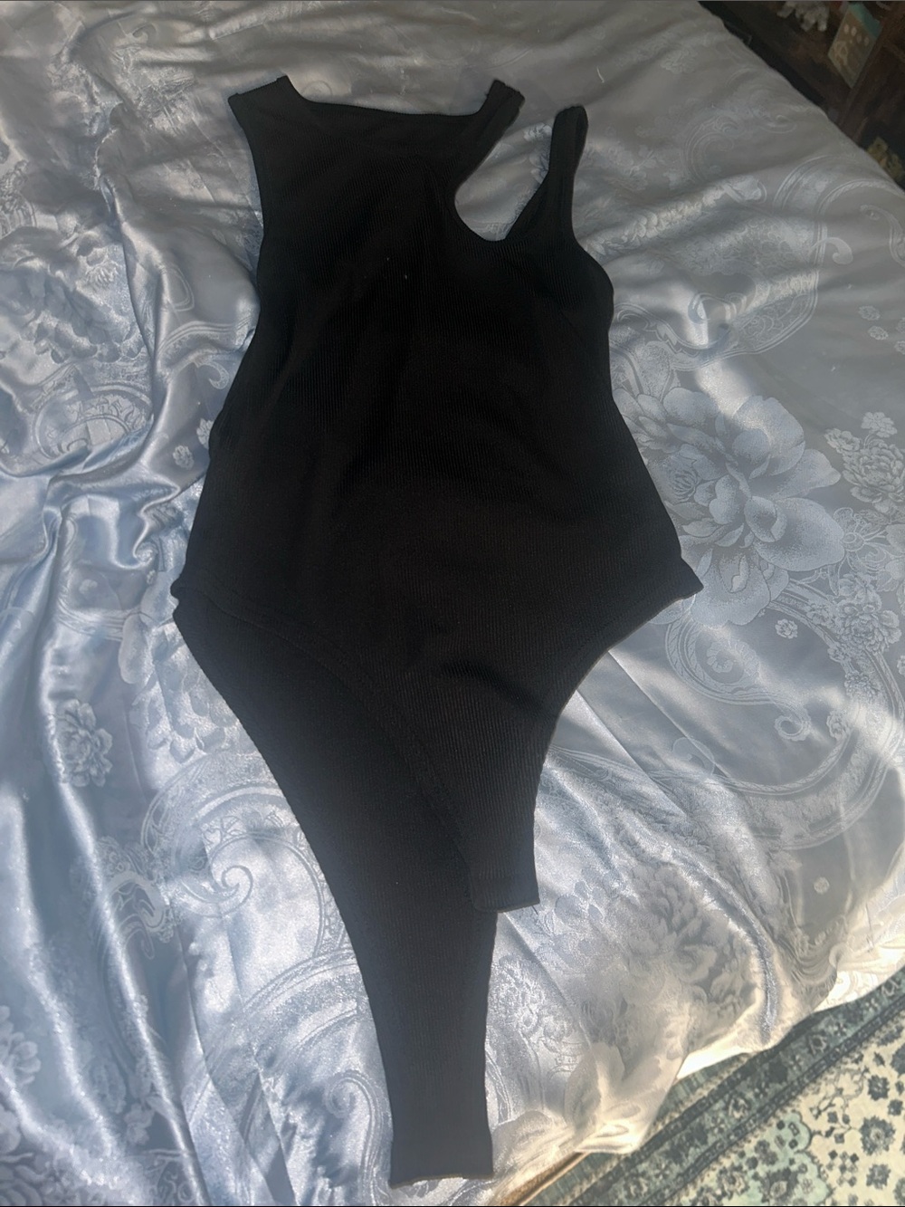 Black womens cut out tank bodysuit